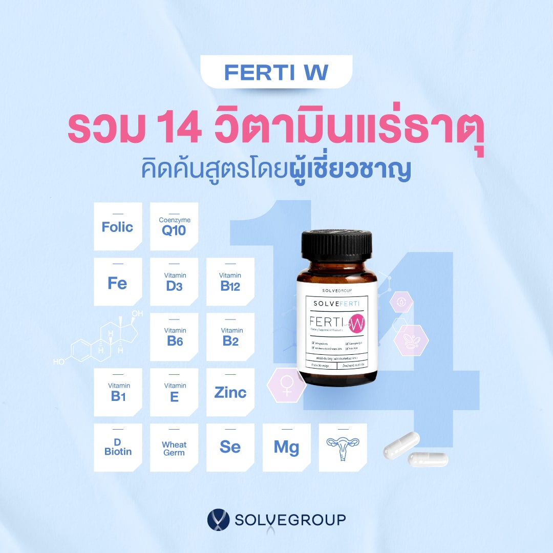 SOLVEFERTI W วิตามินคงความสาว รวมวิตามิน แร่ธาตุ สำคัญสำหรับผู้หญิง 14 ชนิด