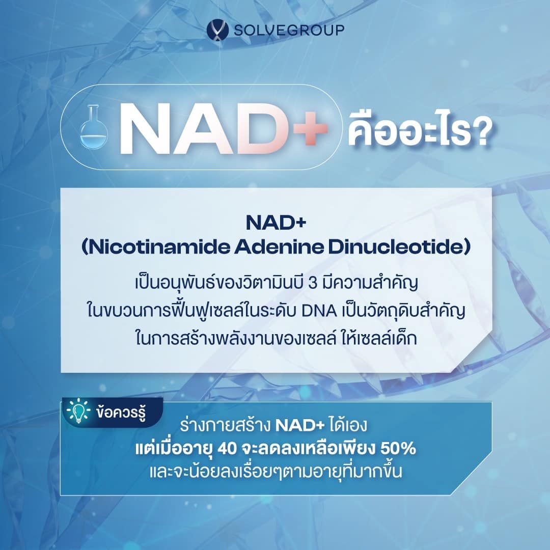 ในปัจจุบัน NAD+ ยังไม่ได้รับการ Approve จากองค์การอาหารและยา การรับประทานสารตั้งต้นของ NAD+ จึงเป็นอีกหนึ่งทางเลือกในการเสริม NAD+ เข้าสู่ร่างกาย