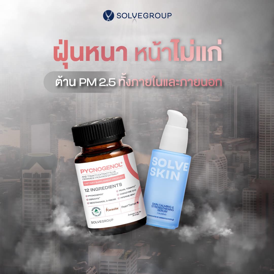 ฝุ่นหนา หน้าไม่แก่ ต้าน PM2.5 ทั้งภายในและภายนอก