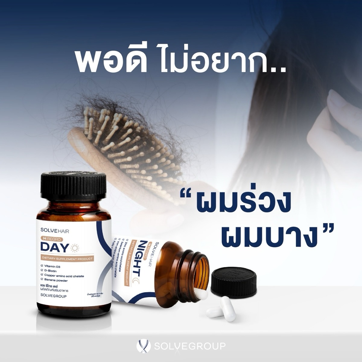 Solve Hair H Regro Day 30 Capsules & Night 30 Capsules