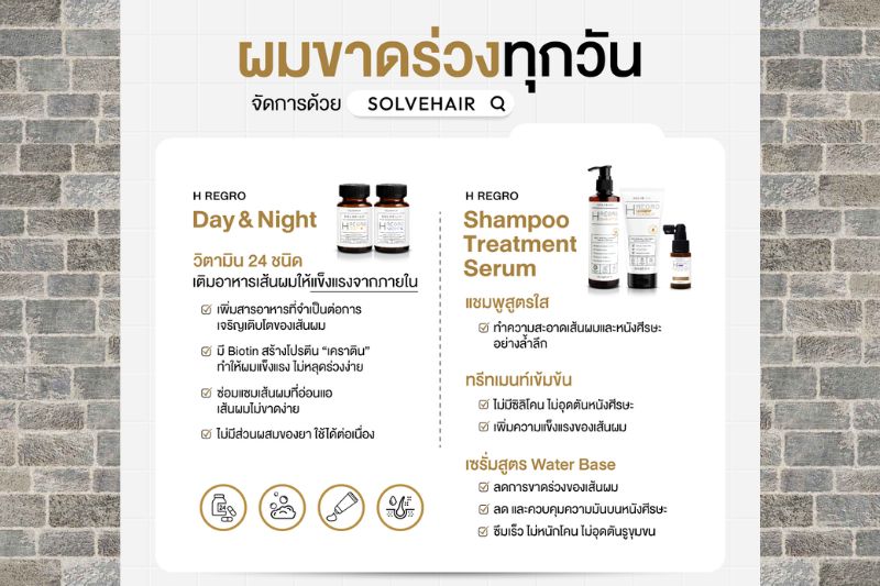 ผมขาดร่วงทุกวัน จัดการด้วย SolveHair