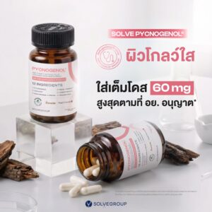 Solve Pycnogenol® (พิกโนจีนอล สารสกัดเปลือกสนฝรั่งเศส) + สารสกัดมะเขือเทศ + เซราไมด์จากข้าว - Image 3
