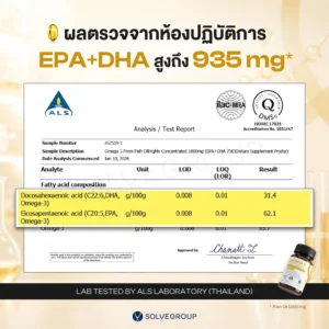 SOLVE Omega-3 (EPA + DHA Fish Oil) น้ำมันปลาซอฟต์เจลเม็ดเล็ก - Image 7